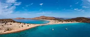 Elafonissos Prints: Elafonisos island, Greece. The famous double sandy beach Simos Frangos