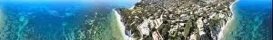 Seaside Landscape Prints: Elba Island, Italy. Amazing downward aerial view from drone of Capo Bianco and Padulella Beach near Portoferraio