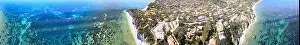 Elba Island, Italy. Amazing downward aerial view from drone of Capo Bianco and Padulella Beach near Portoferraio