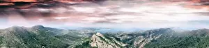 Summer Mountain Prints: Elba Island, Italy. Amazing aerial view from drone of mountains and landscape