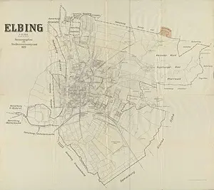 Elblag Map, Elblag Map Print, Elblag City Print