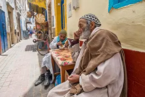Medina Prints: Elderly Moroccan men Inside the medina (old town) of Essaouira, Morocco