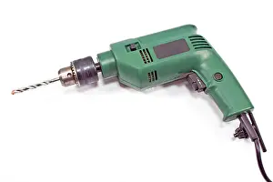 White Work Prints: Electric drill isolated on white