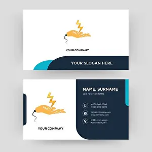 Hammer Prints: electrical contractor, business card design template