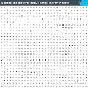 Instrumentation Prints: Electrical and electronic icons
