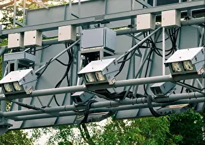 Gantry Prints: Electronic Road Pricing (ERP) or electronic toll collection in Singapore to manage traffic by way of road pricing