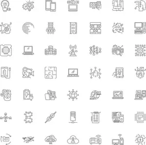 Electronics line icons, signs, symbols vector, linear illustration set