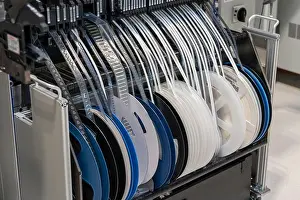 Reel Prints: Electronics SMT reel components on the assembly line