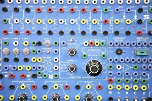 Blue Collar Prints: Electronics Systems Lab used to train technicians in a vocational education setting Closeup background