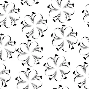 White Beauty Prints: Elegant floral seamless pattern. Black and white wallpaper. Flower texture