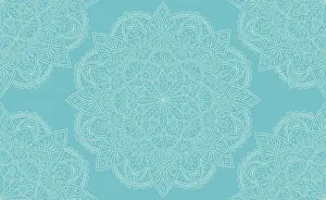 Light Blue Prints: Elegant light blue mandala seamless pattern design