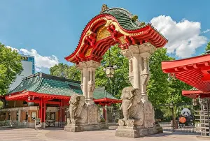 Archway Prints: Elephant gate of the Berlin Zoo at the entrance to Budapester Strasse, Germany