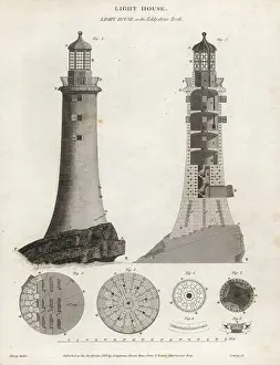 Copperplate Prints: Elevations and plans of the Eddystone Rock lighthouse