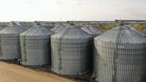 Process Prints: Elevator in the field. Rural elevator on the field in Russia