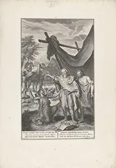 Eliezer, Abraham's servant swears an oath and promises that he will find a wife for Isaac (Gen)