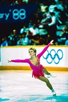 Elizabeth Manley (CAN) competing in the Ladies Figure Skating Free Skate at the 1988 Olympic Winter Games