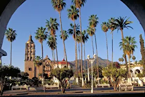 Church Chapel Prints: Elk144 1044 Mexico Sonora Alamos Plaza de Armas with Cathedral 1786 1804