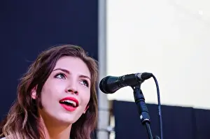 Gigs Prints: Ellie Rose singing with Shaun Buswell's Pilton Pop-Up Orchestra on the PRS stage at Glastonbury 2015