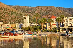 Harbors Prints: Elounda Harbour, Elounda, Crete, Greek Islands, Greece, Europe