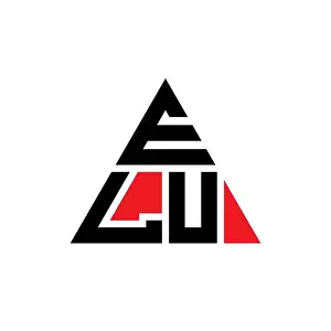 Triangular Prints: ELU triangle letter logo design with triangle shape