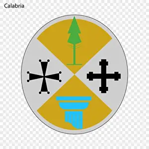 Calabria Prints: Emblem of Calabria, province of Italy. Vector illustration