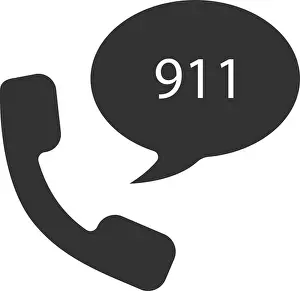 Glyph Prints: Emergency calling service glyph icon