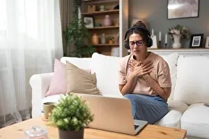 Comfortable Prints: Emotional support. Young sick woman