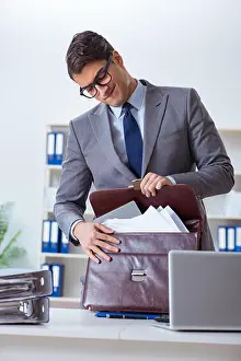 Exhausted Prints: Employee with too much work taking it home
