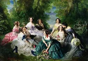 Academic Art Prints: Empress Eugénie (1826-1920) Surrounded by Her Ladies-in-Waiting, 1855