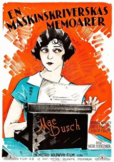 En maskinskriverskas memoarer - Bread (MGM, 1924). Swedish film poster - Mae Busch