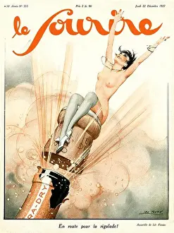 1927 Prints: En Route Pour Le Rigolade 1927 or on the way to a good time in this 1920s French magazine illustration