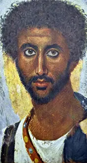 Hellenic Prints: Encaustic portrait from a coffin at Fayum, Egypt 100 A.D