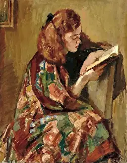 Enckell Magnus - Girl Reading 1 - Finnish School - 19th Century
