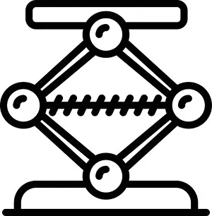 Wrench Prints: Engine jack screw icon, outline style