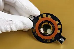 Digitally Prints: A engineer controls the hi end speakers coil part macro