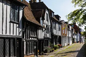 Street Scenes Prints: England, East Sussex, Rye, Street Scene with Medieval Housing