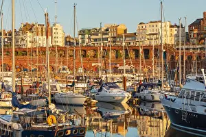 Kent Prints: England, Kent, Ramsgate, Ramsgate Yacht Marina and Town Skyline