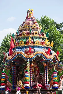 Hindu Festival Prints: England, London, Ealing, Shri Kanaga Thurkkai Amman Temple, Chariot Festival Participants