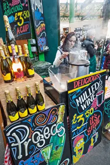For Sale Prints: England, London, Southwark, Borough Market, Stall Selling Mulled Wine