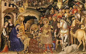 English: The Adoration of the Magi (detail). 1423. Gentile da fabriano, adorazione dei magi