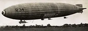 Glasgow Prints: The English airship R34 was built in Glasgow in 1919 for a return flight between England and the United States