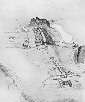 King David Prints: English: An artist's reconstruction drawing of the burgh in the 15th century