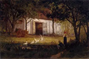 Intimate Prints: English: After the Bath, oil on canvas painting by Edward Mitchell Bannister