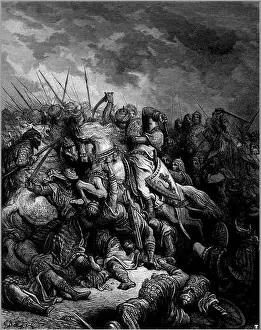 Illustrator Prints: English: battle of arsuf.. 19th century