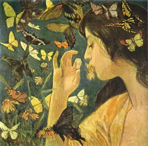 English: Butterflies, by Fujishima Takeji (private collection) : 1904 9 Butterflies by Fujishima Takeji