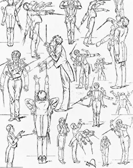 Mann Prints: English: Caricature drawings satirising the conducting style of Gustav Mahler when he was director of the Vienna State