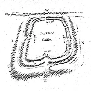 Camps Prints: English: Depiction of the Iron Age fort Buckland Rings by Thomas Wright in a notice entitled A Letter from Mr