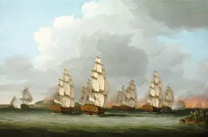 Dominic Prints: English: Destruction of the American Fleet at Penobscot Bay