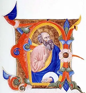 Prophet Prints: English: Don Silvestro dei Gherarducci - Gradual 1 for San Michele a Murano - A Prophet in an Initial A