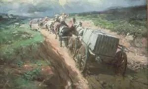 Hauling Prints: English: Hauling Marble, a painting by American artist Lloyd Branson (1854–1925)